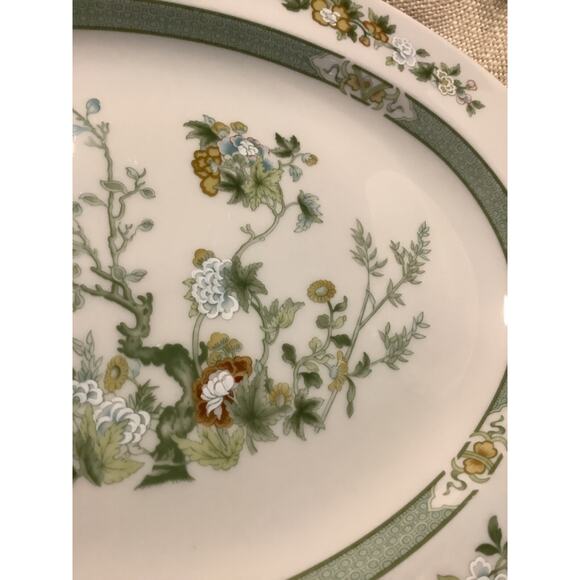 ROYAL DOULTON 13 inch Tonkin green gold floral serving platter - Picture 2 of 4